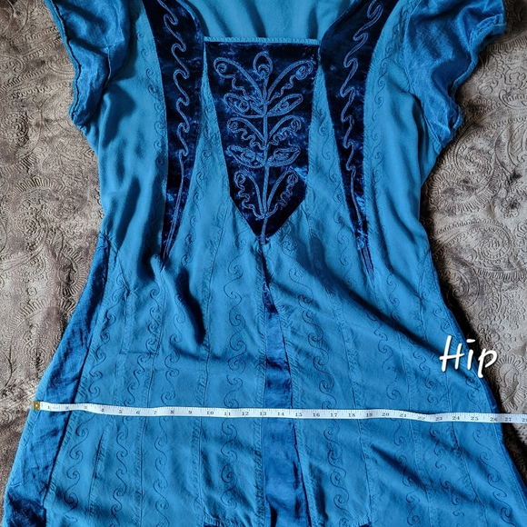 *SOLD* The Pyramid Collection Blue Maxi Dress Boho Embroidered 2X - Picture 8 of 14